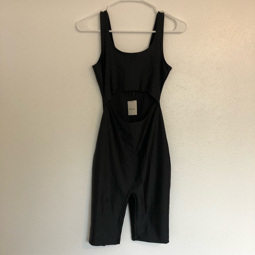 Black front cutout bodysuit